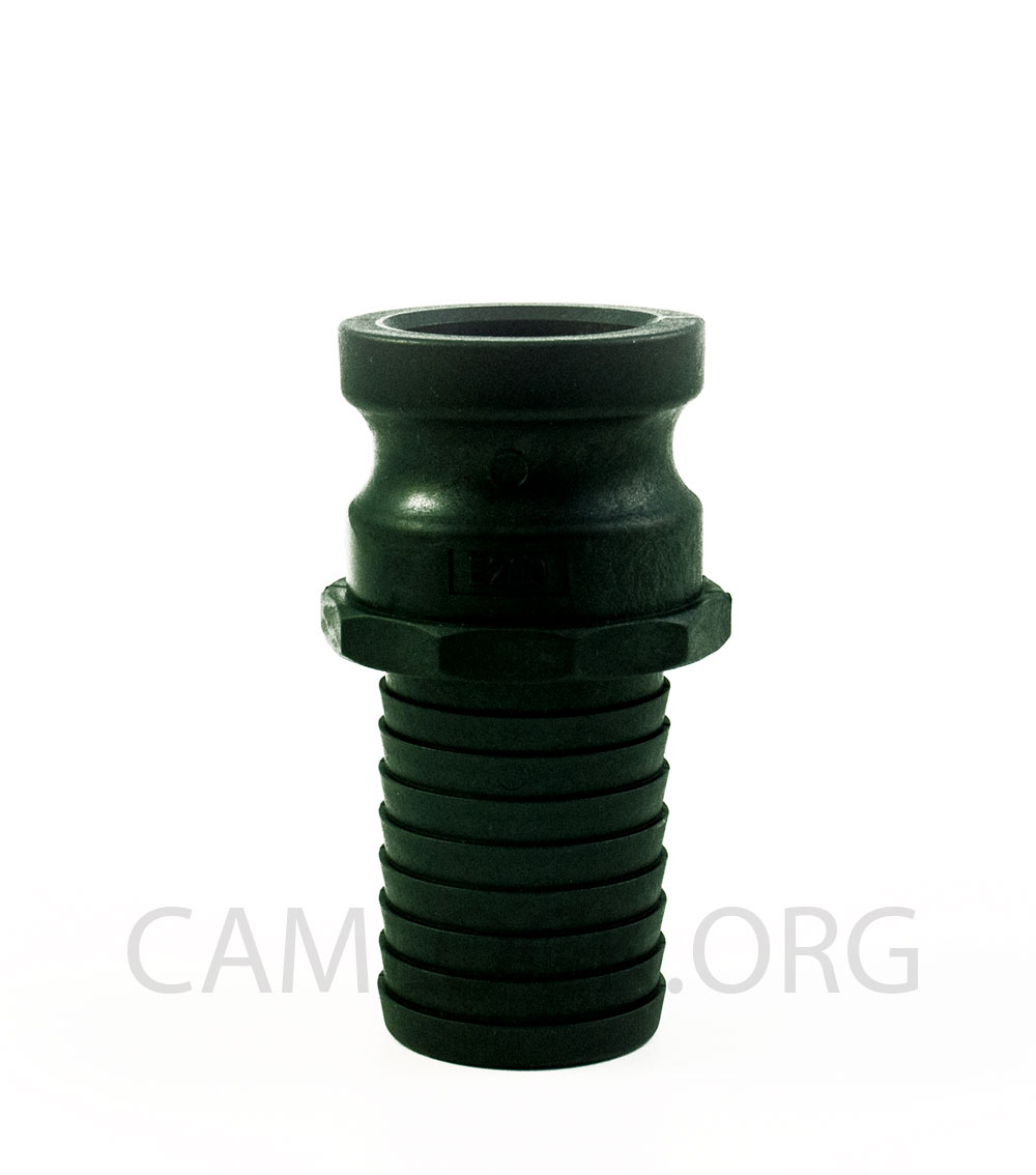 Type E Polypropylene Camlock Coupler - Male Coupler × Hose Shank Type E Polypropylene Camlock Coupler - Male Coupler × Hose Shank